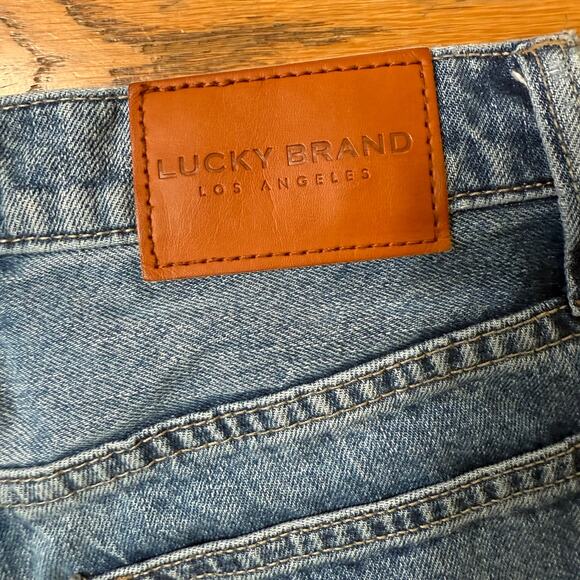 Lucky Brand High Rise Ankle Mom Jean Drew SZ 4/27 Med Wash Raw Hem Boho Classic - Picture 4 of 7